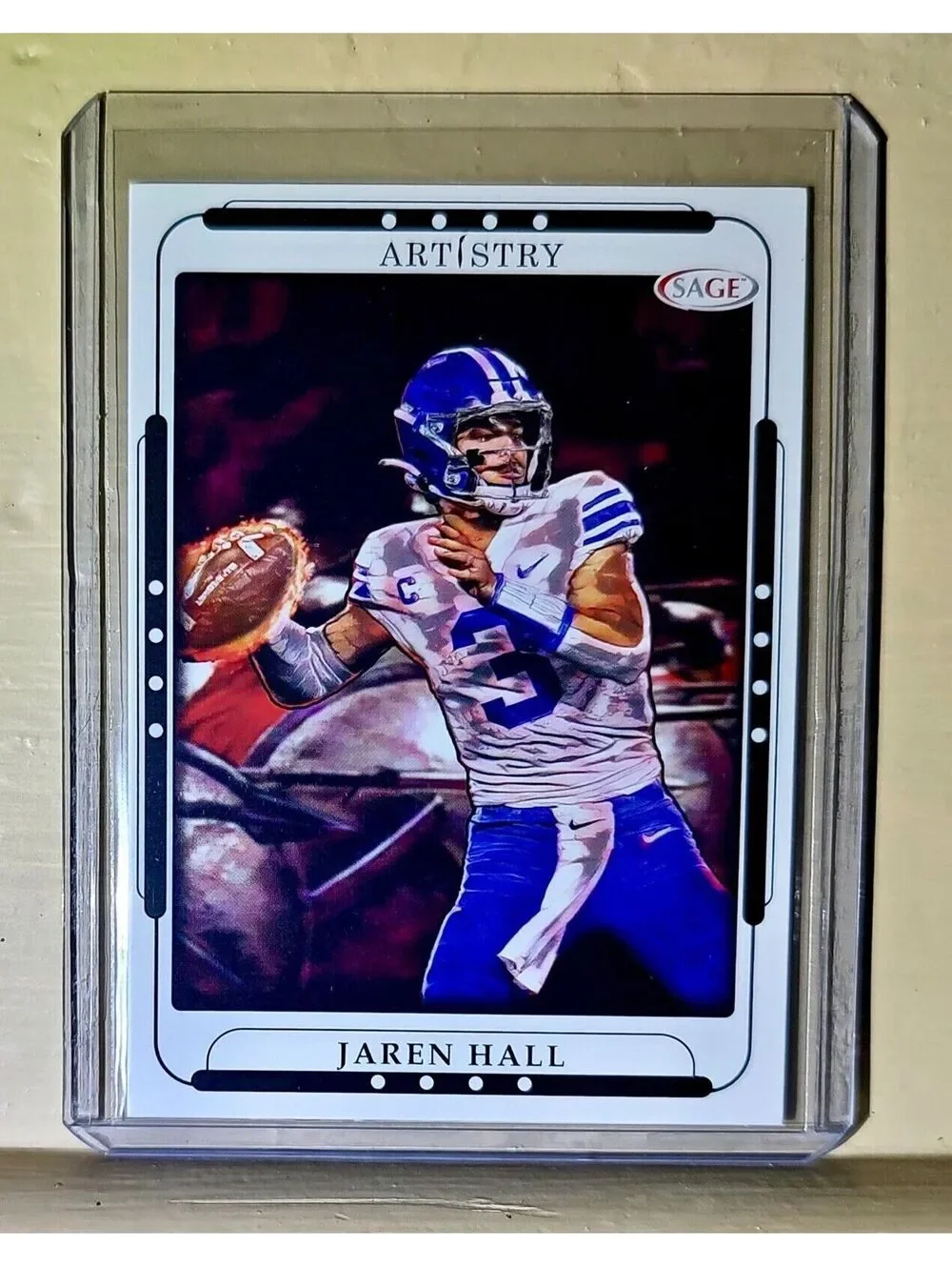Jaren Hall 2023 SAGE NFL Artistry Football #64 Card